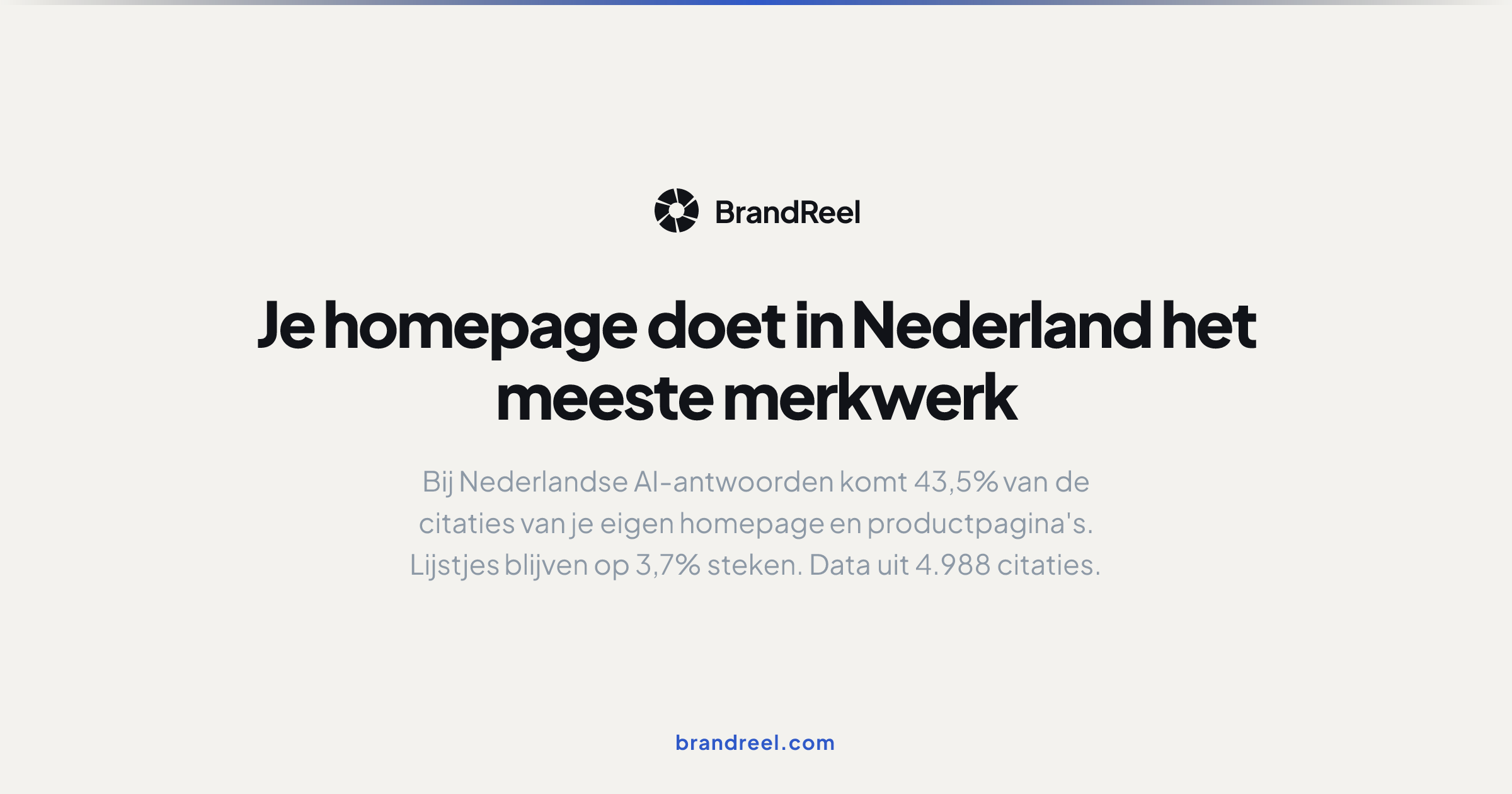 Je homepage doet in Nederland het meeste merkwerk